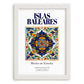 Islas Baleares, Spain – Travel Wall Decor, placed in minimal white frame