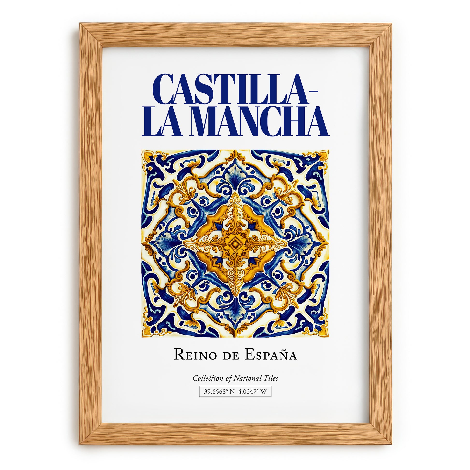 Castilla-La Mancha, Spain – Travel Wall Decor, set in oak frame
