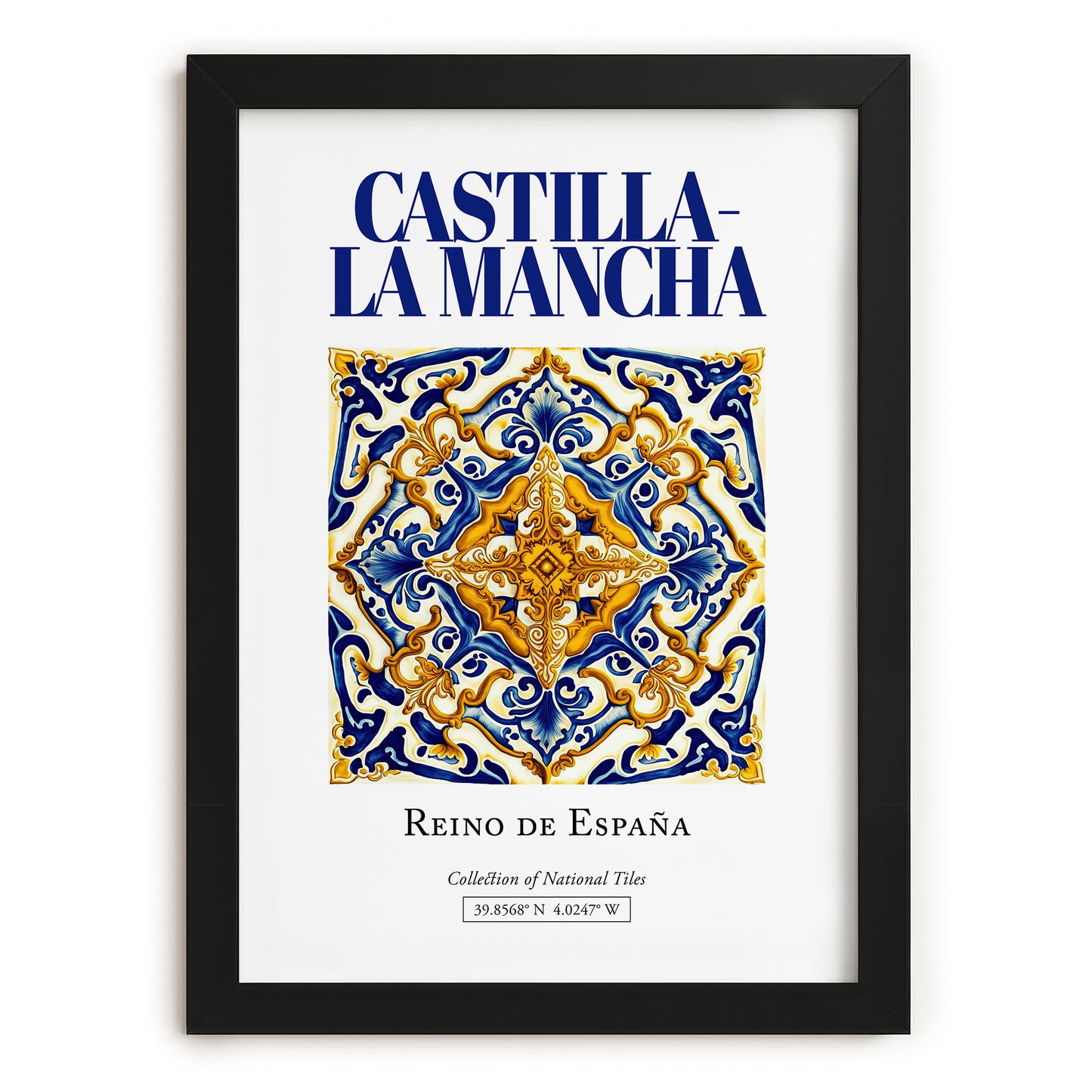 Castilla-La Mancha, Spain – Travel Wall Decor, in sleek black frame