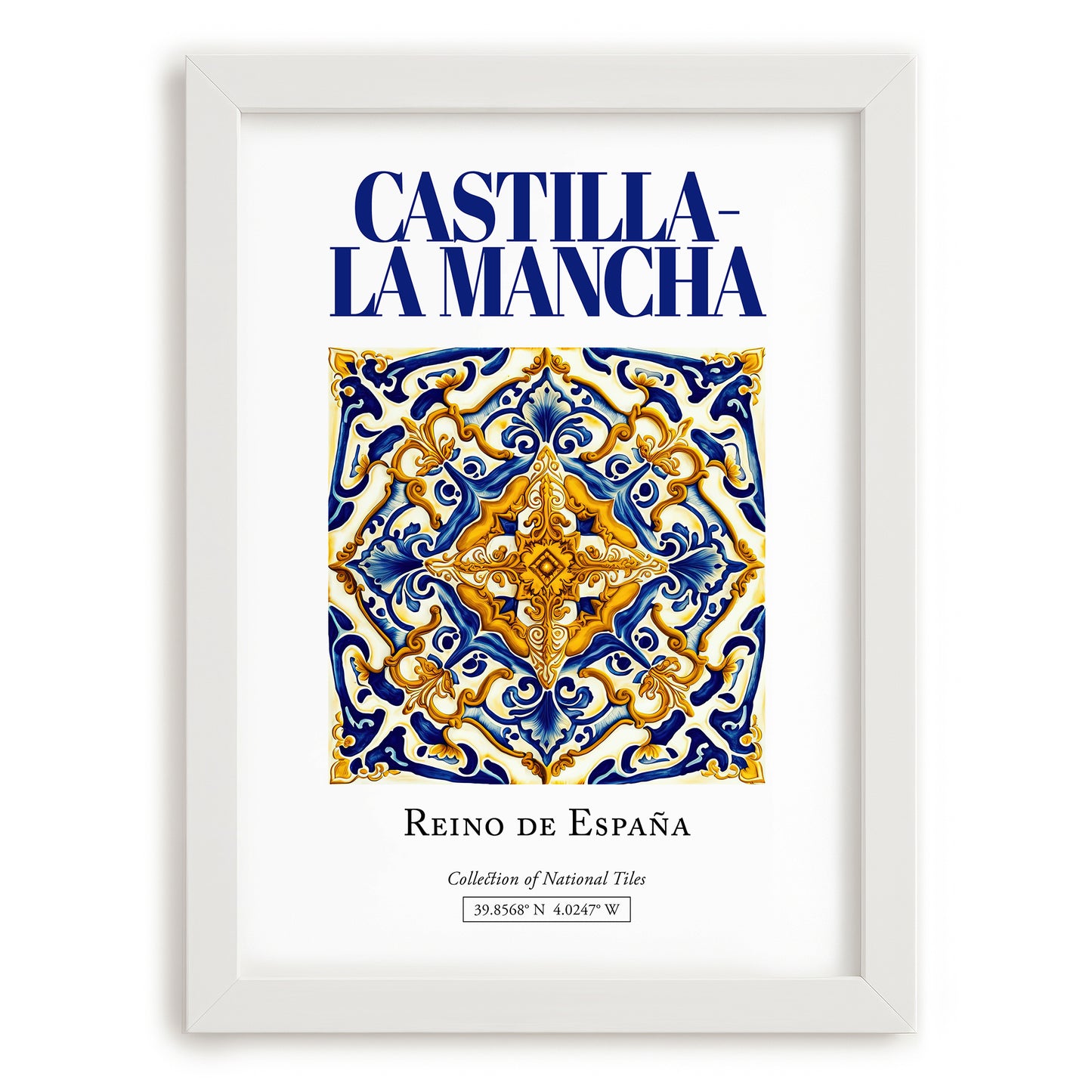 Castilla-La Mancha, Spain – Travel Wall Decor, placed in minimal white frame