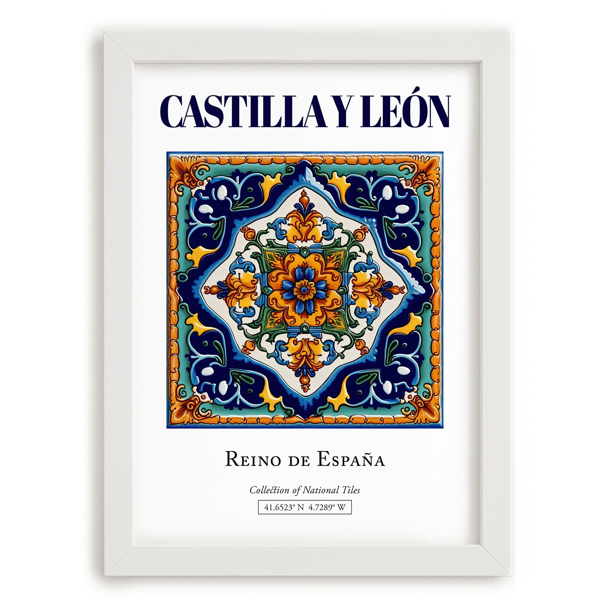 Castilla y León, Spain – Travel Wall Decor, placed in minimal white frame
