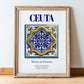 Ceuta, Spain – Cultural Heritage Wall Art, in wooden frame leaning on the floor