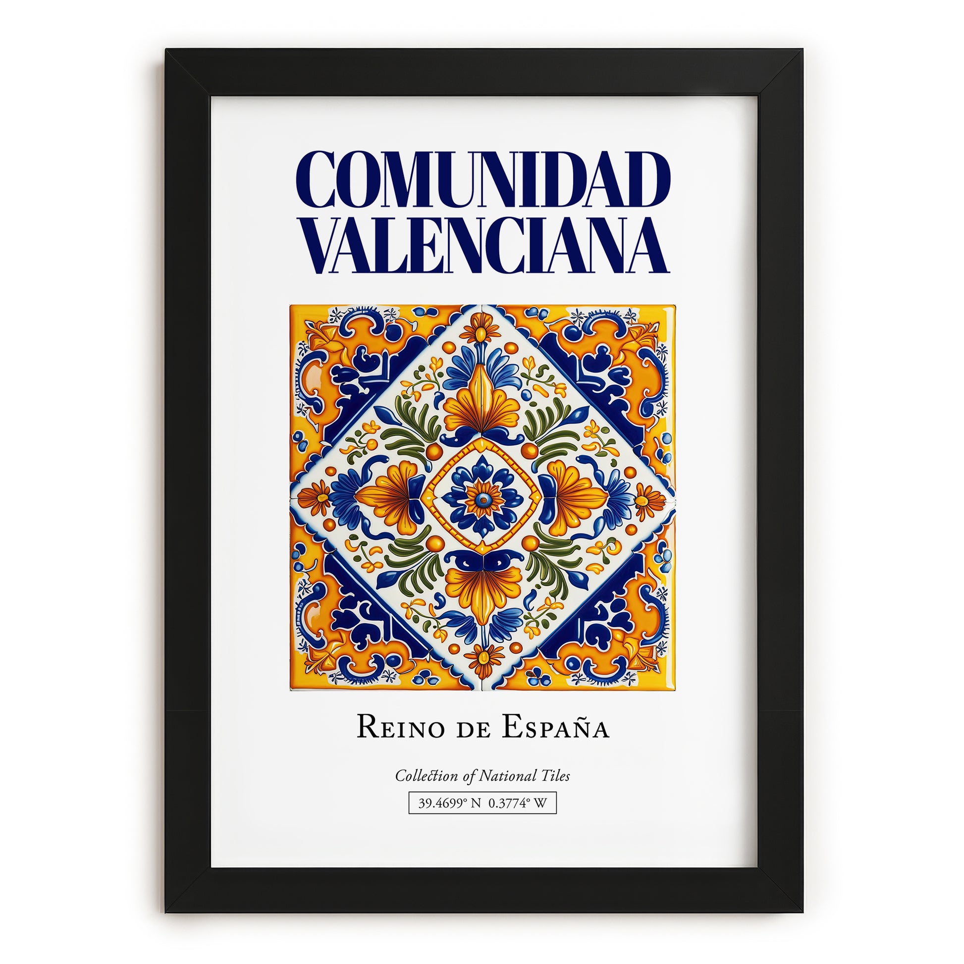 Comunidad Valenciana, Spain – Travel Poster, in sleek black frame