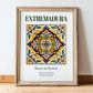 Extremadura, Spain – Travel Print, in wooden frame leaning on the floor