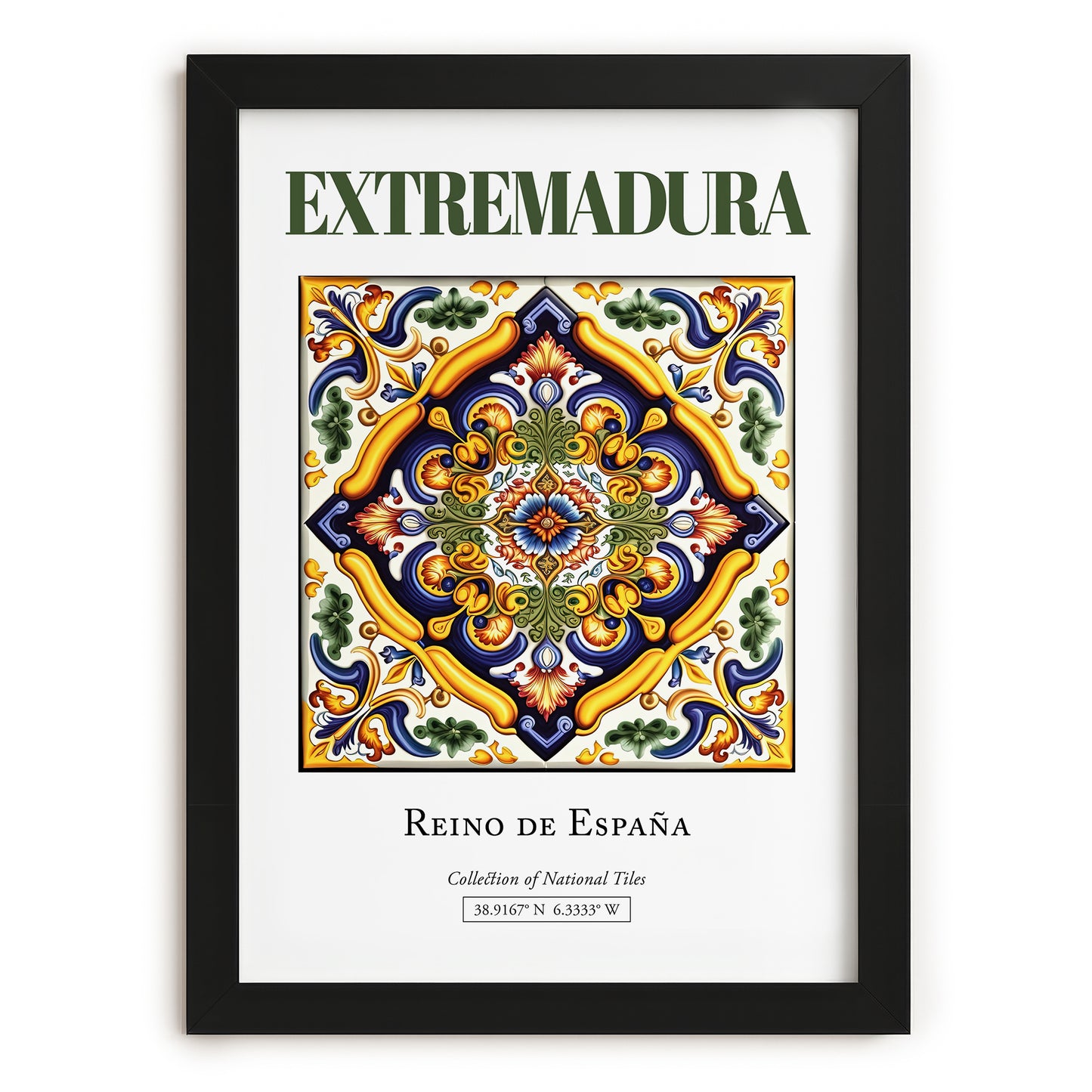 Extremadura, Spain – Travel Print, in sleek black frame