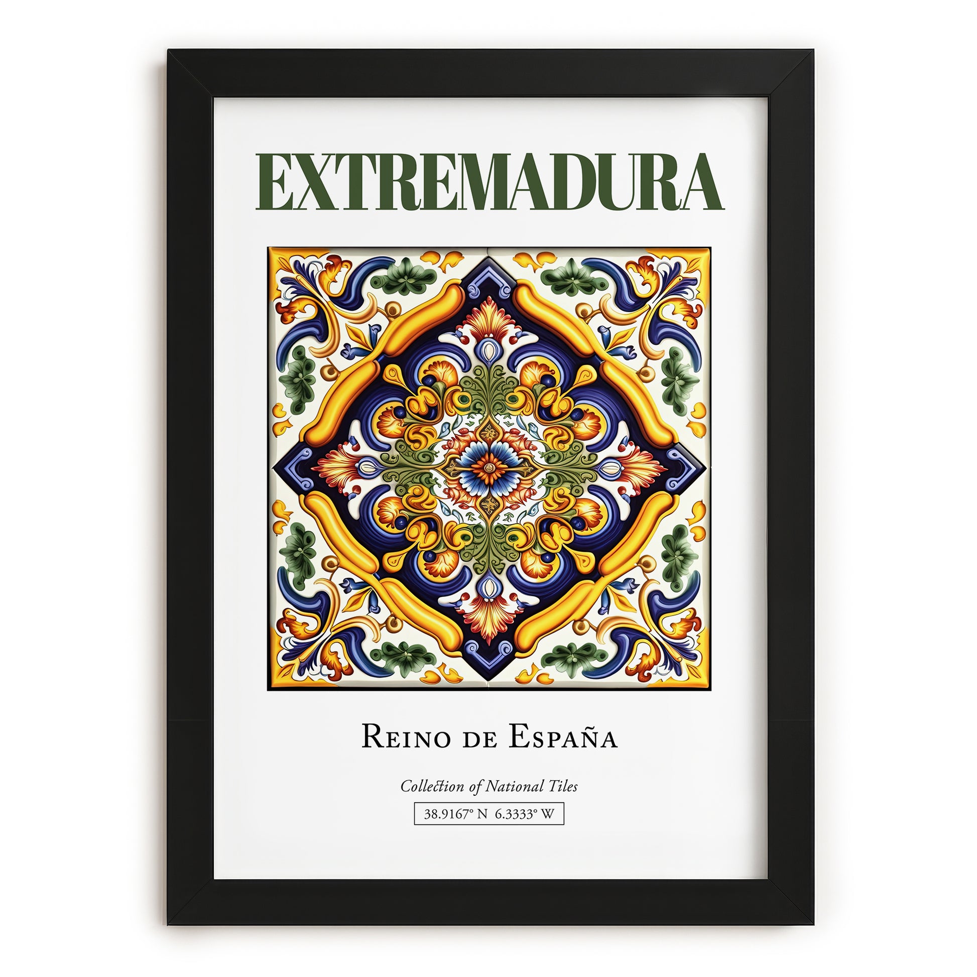 Extremadura, Spain – Travel Print, in sleek black frame