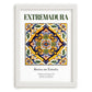Extremadura, Spain – Travel Print, placed in minimal white frame