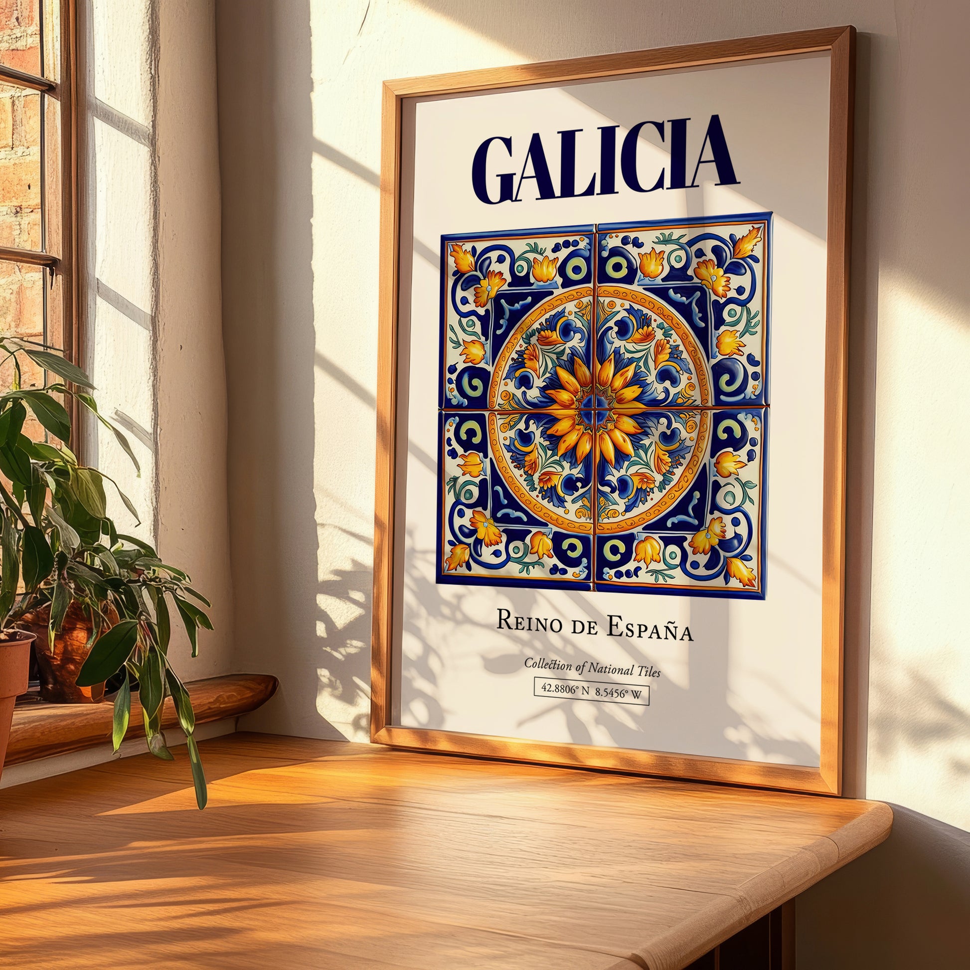 Galicia, Spain – Retro Travel Poster, clean layout with no caption