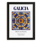 Galicia, Spain – Retro Travel Poster, in sleek black frame