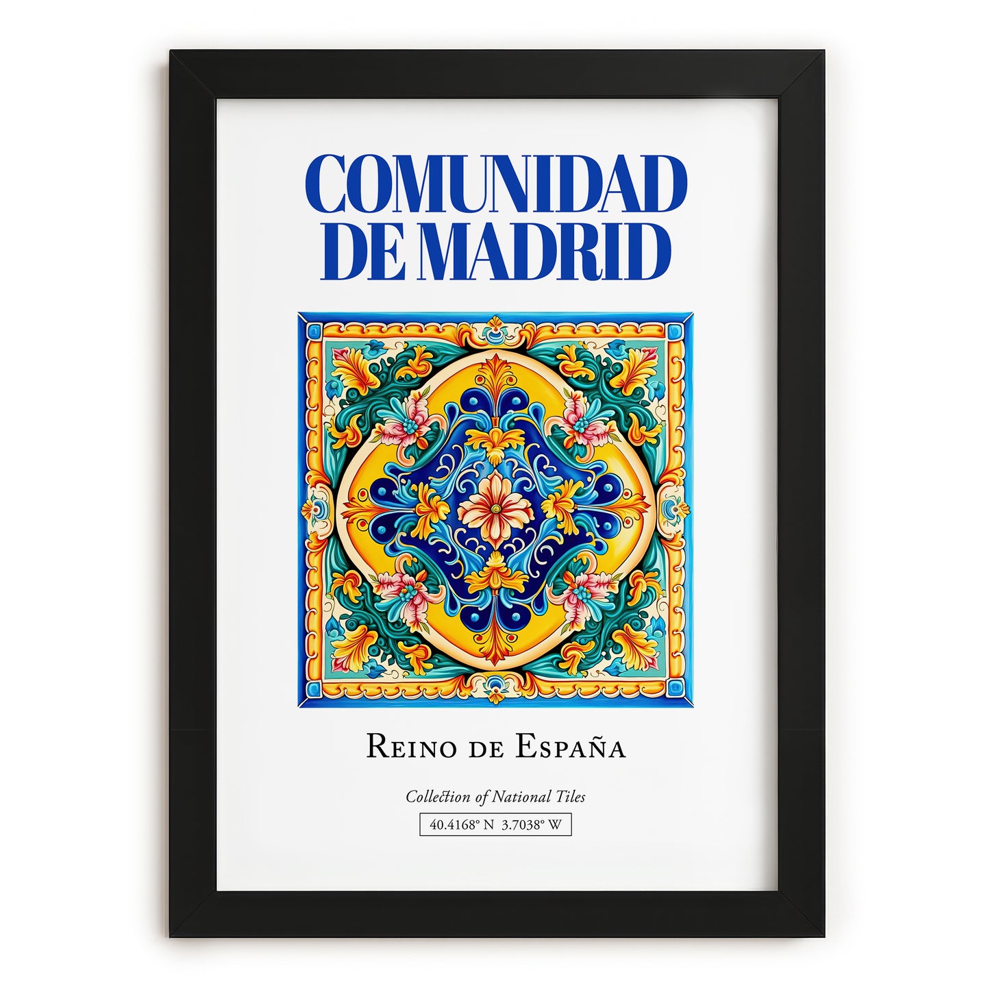 Comunidad de Madrid, Spain – Travel Poster, in sleek black frame