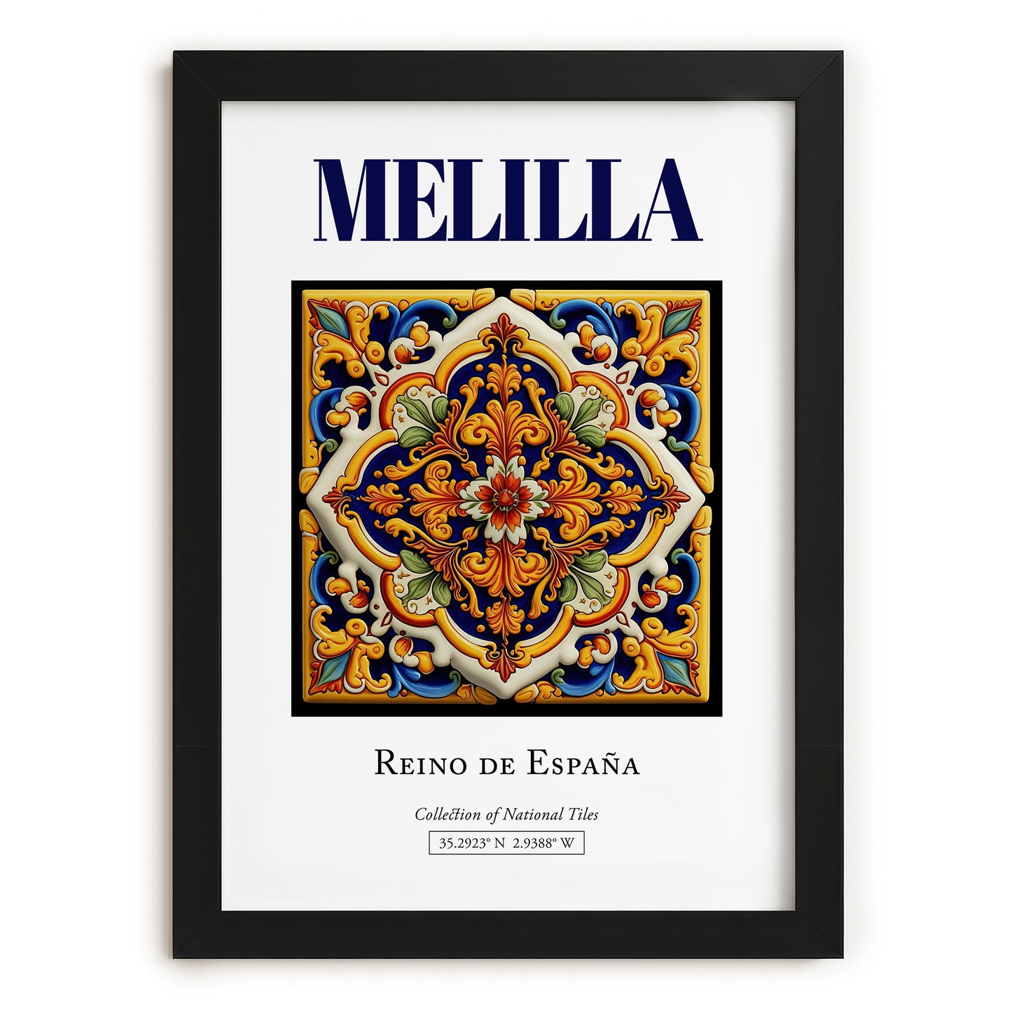 Melilla, Spain – Travel Poster, in sleek black frame