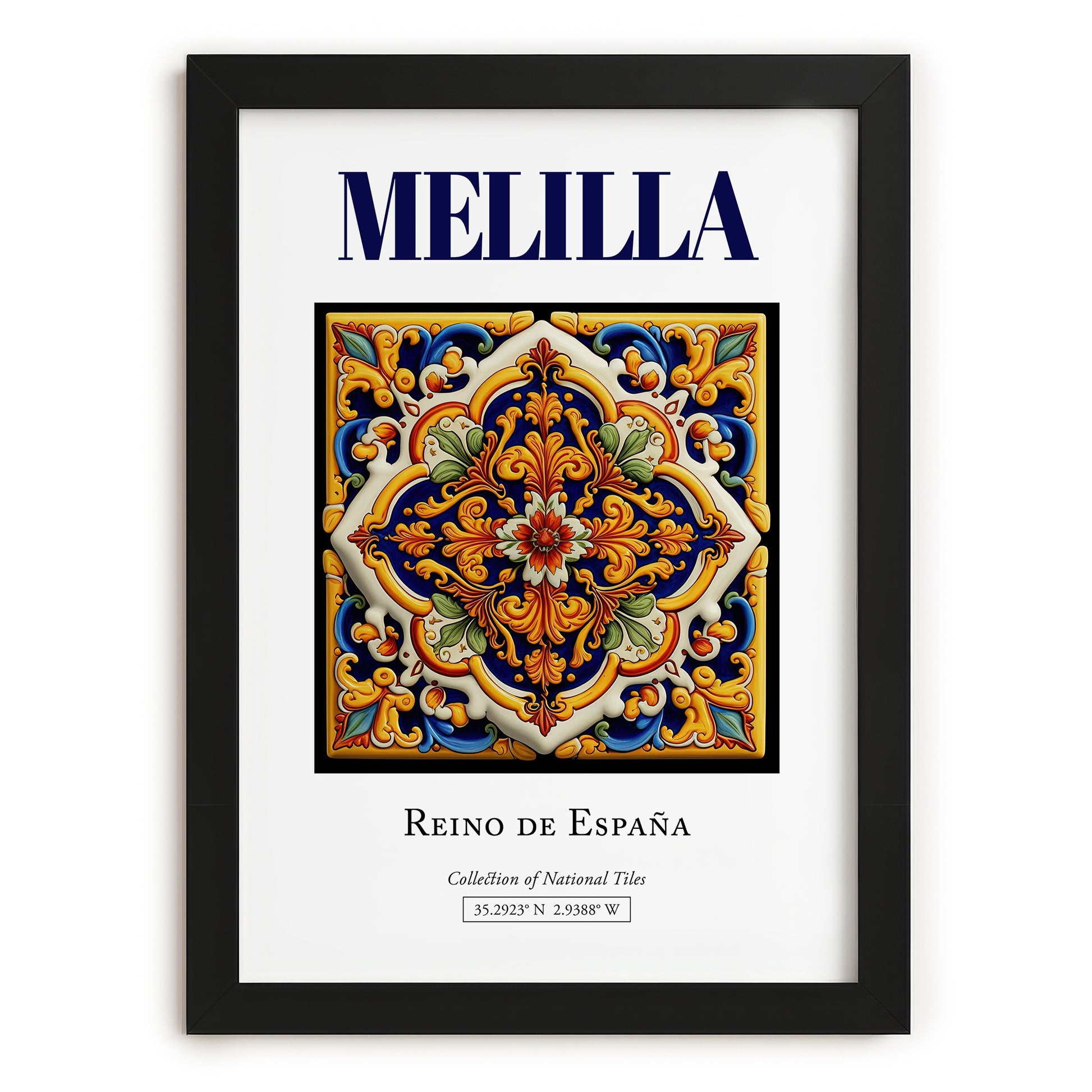 Melilla, Spain – Travel Poster, in sleek black frame