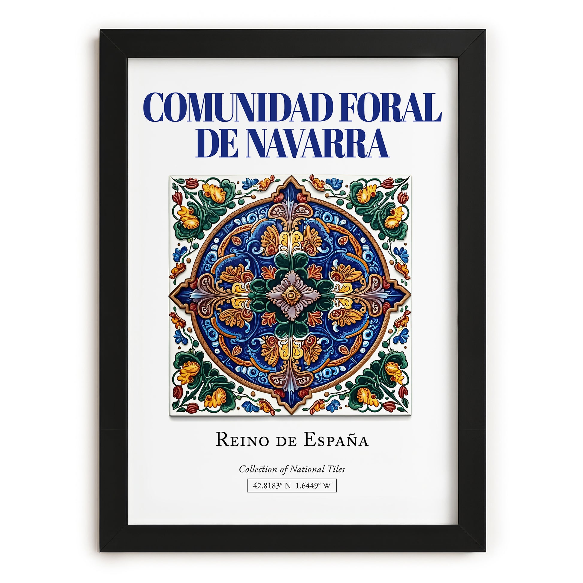 Comunidad Foral de Navarra, Spain – World Heritage Travel Poster, in sleek black frame