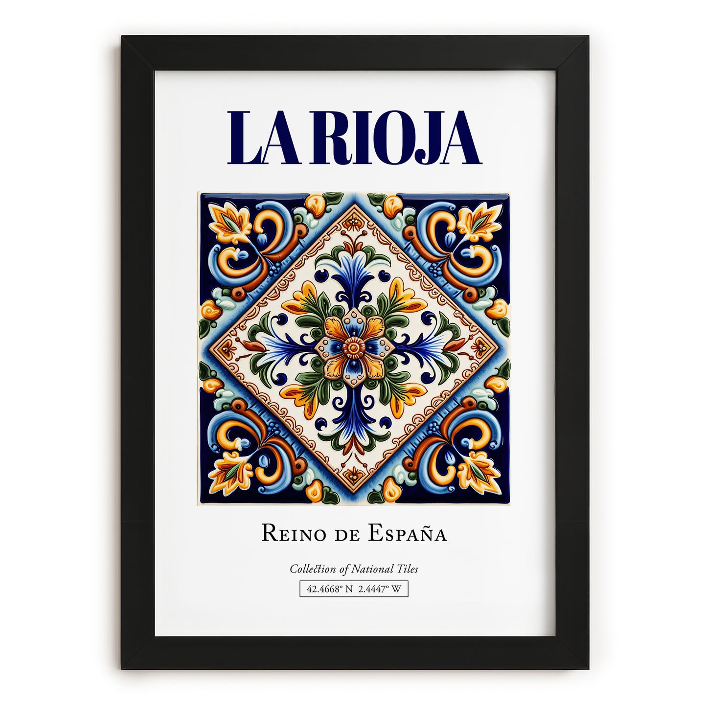 La Rioja, Spain – Travel Print, in sleek black frame