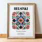 Helsinki, Finland – Country Culture Poster, in wooden frame leaning on the floor