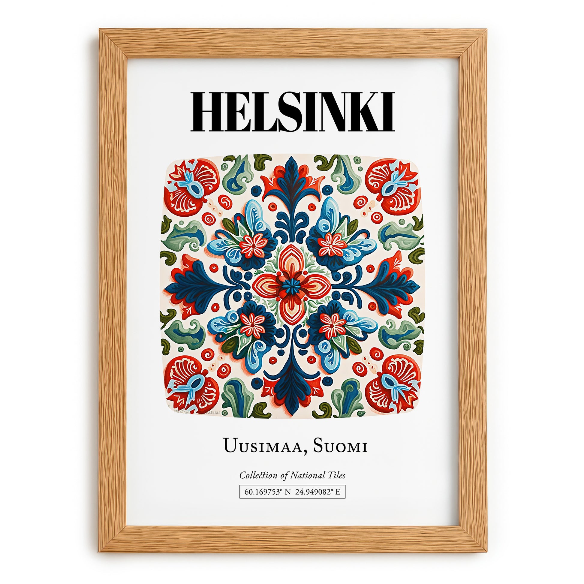 Helsinki, Finland – Country Culture Poster, set in oak frame