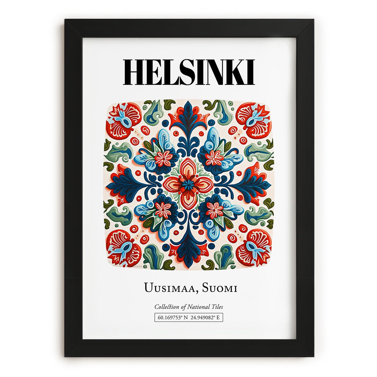 Helsinki, Finland – Country Culture Poster, in sleek black frame