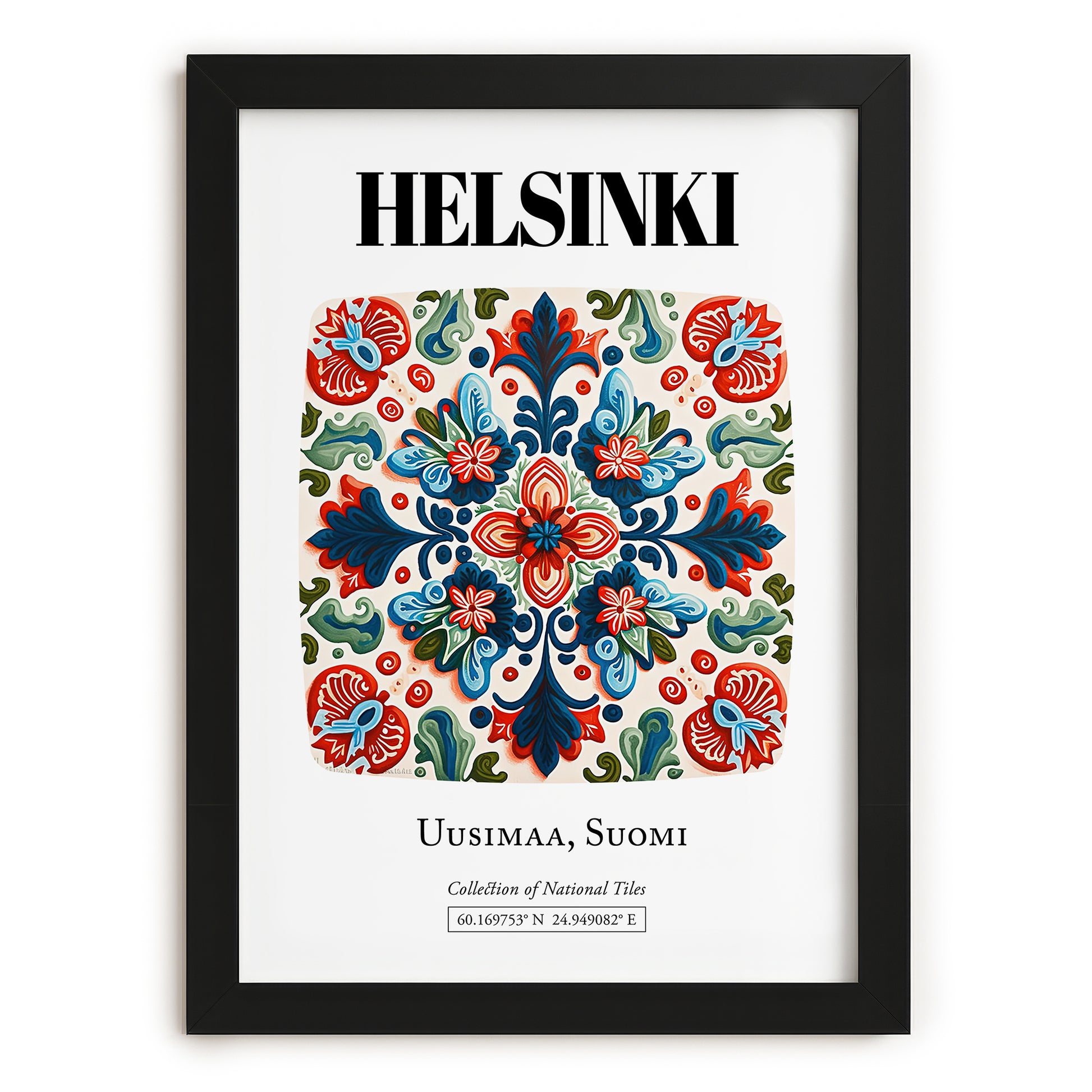 Helsinki, Finland – Country Culture Poster, in sleek black frame