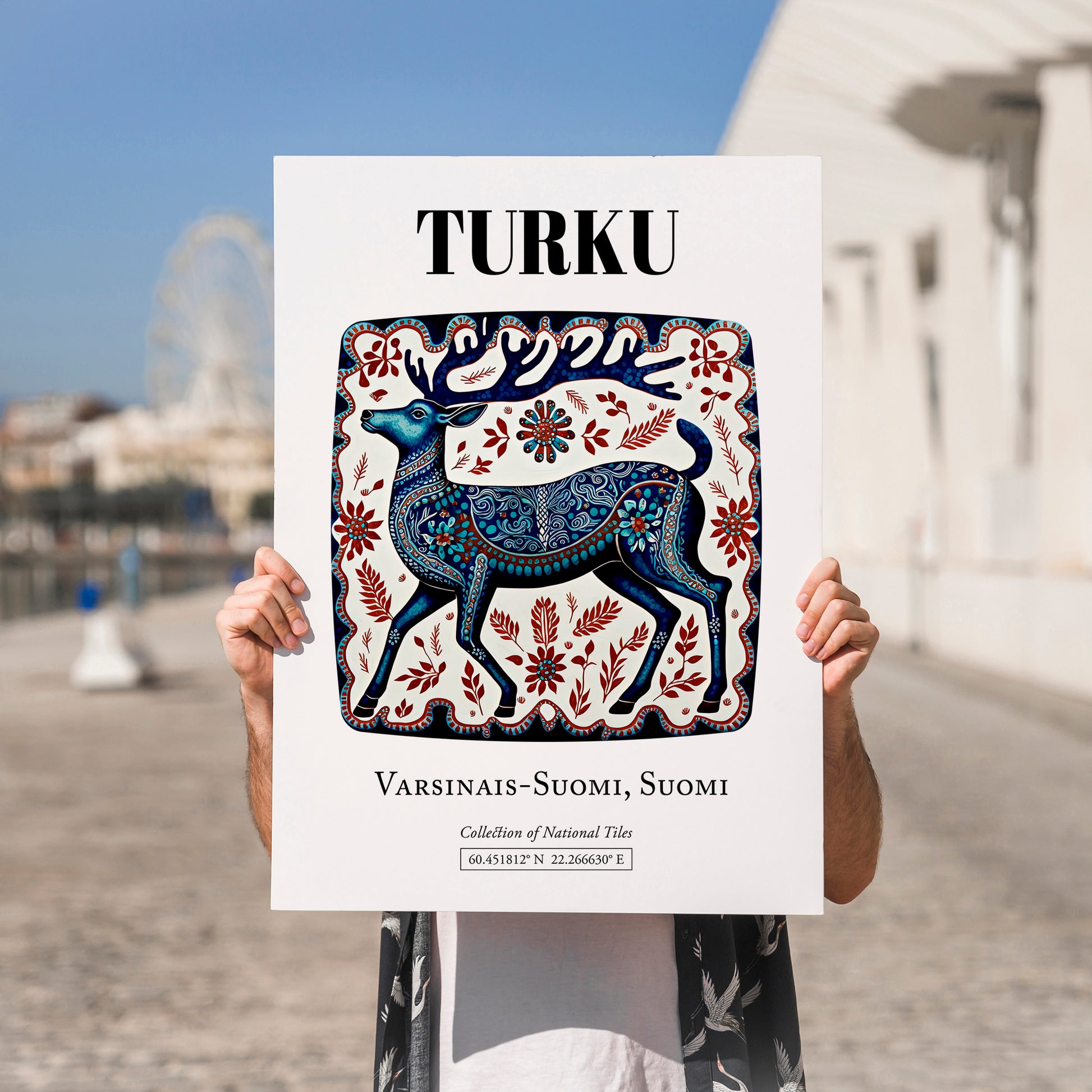 Turku, Finland – Travel Print, no-text version framed in wood