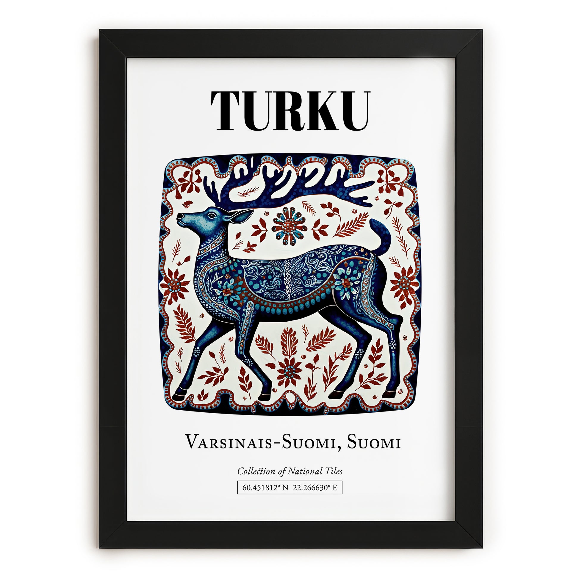 Turku, Finland – Travel Print, in sleek black frame