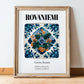Rovaniemi, Finland – World Travel Art, in wooden frame leaning on the floor