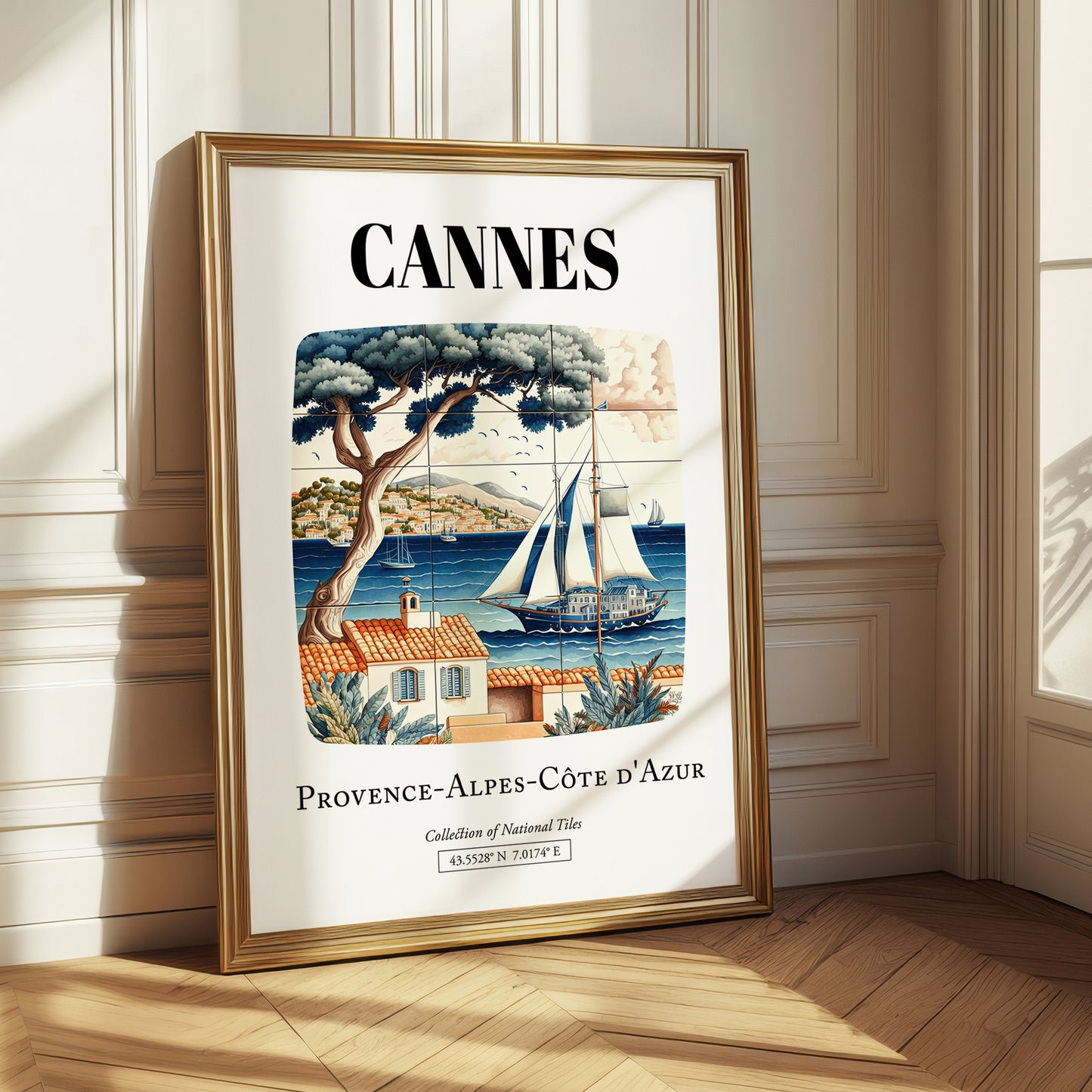 Cannes, France – Travel Poster, styled in a charming Paris street view