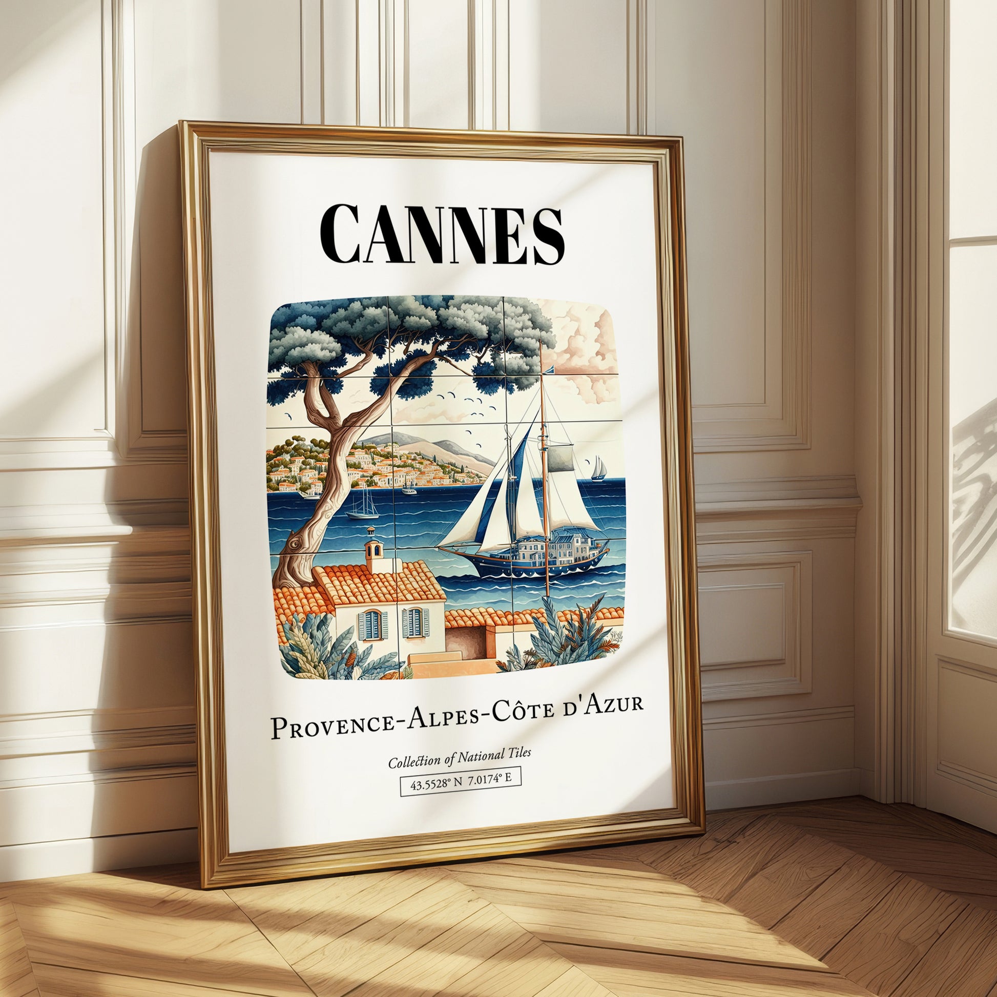 Cannes, France – Travel Poster, styled in a charming Paris street view