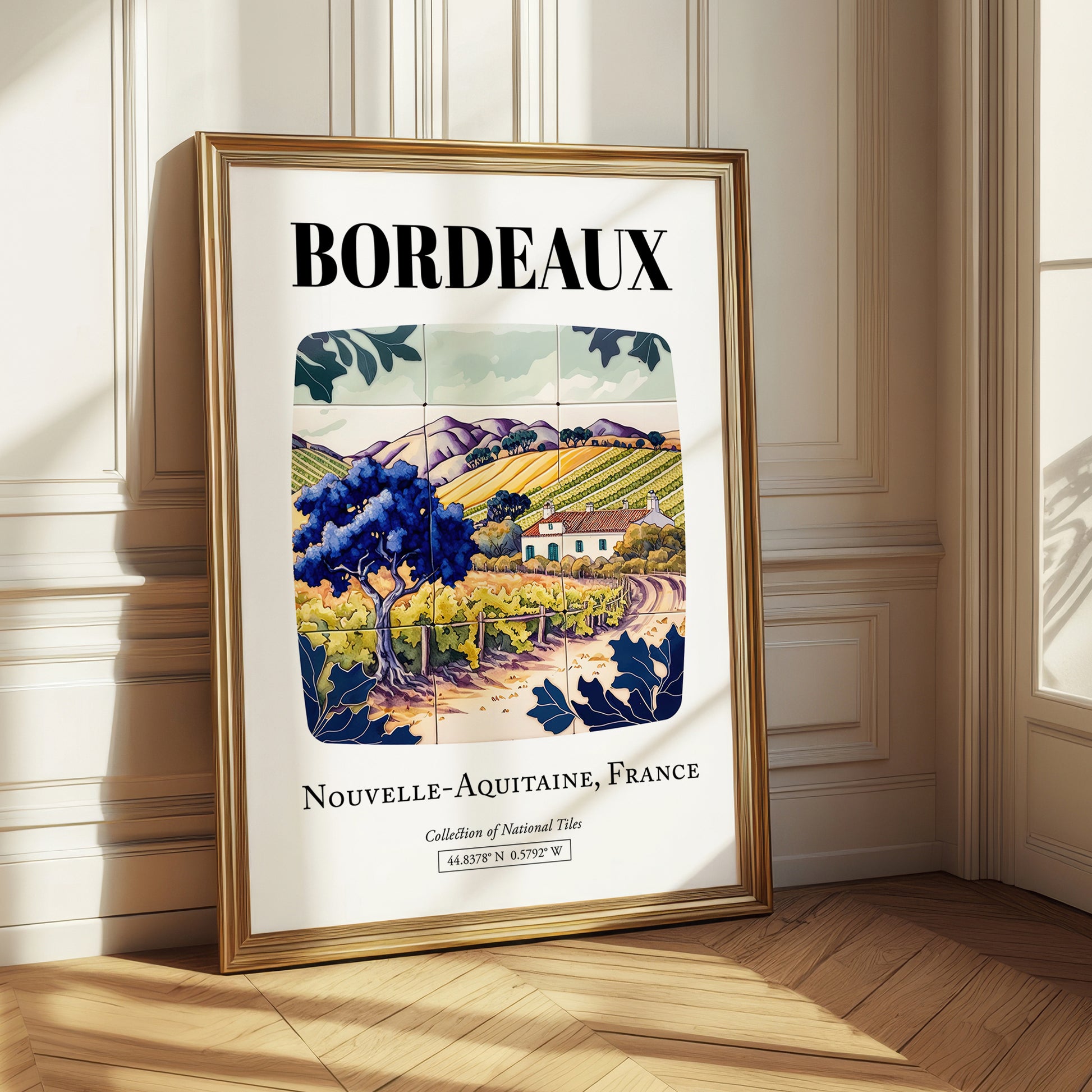 Bordeaux, France – Travel Print, styled in a charming Paris street view
