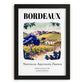 Bordeaux, France – Travel Print, in sleek black frame
