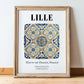 Lille, France – Travel Print, in wooden frame leaning on the floor
