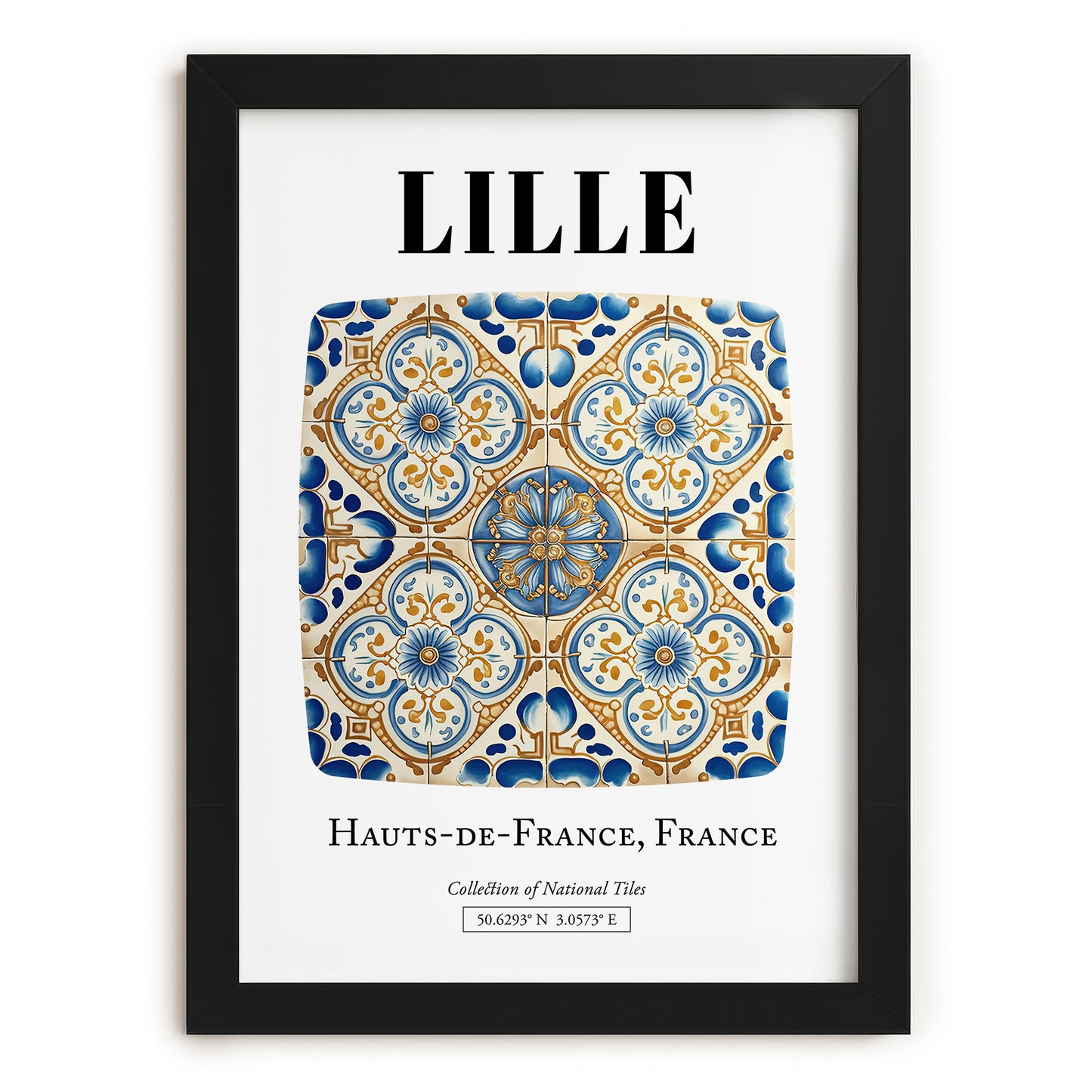 Lille, France – Travel Print, in sleek black frame