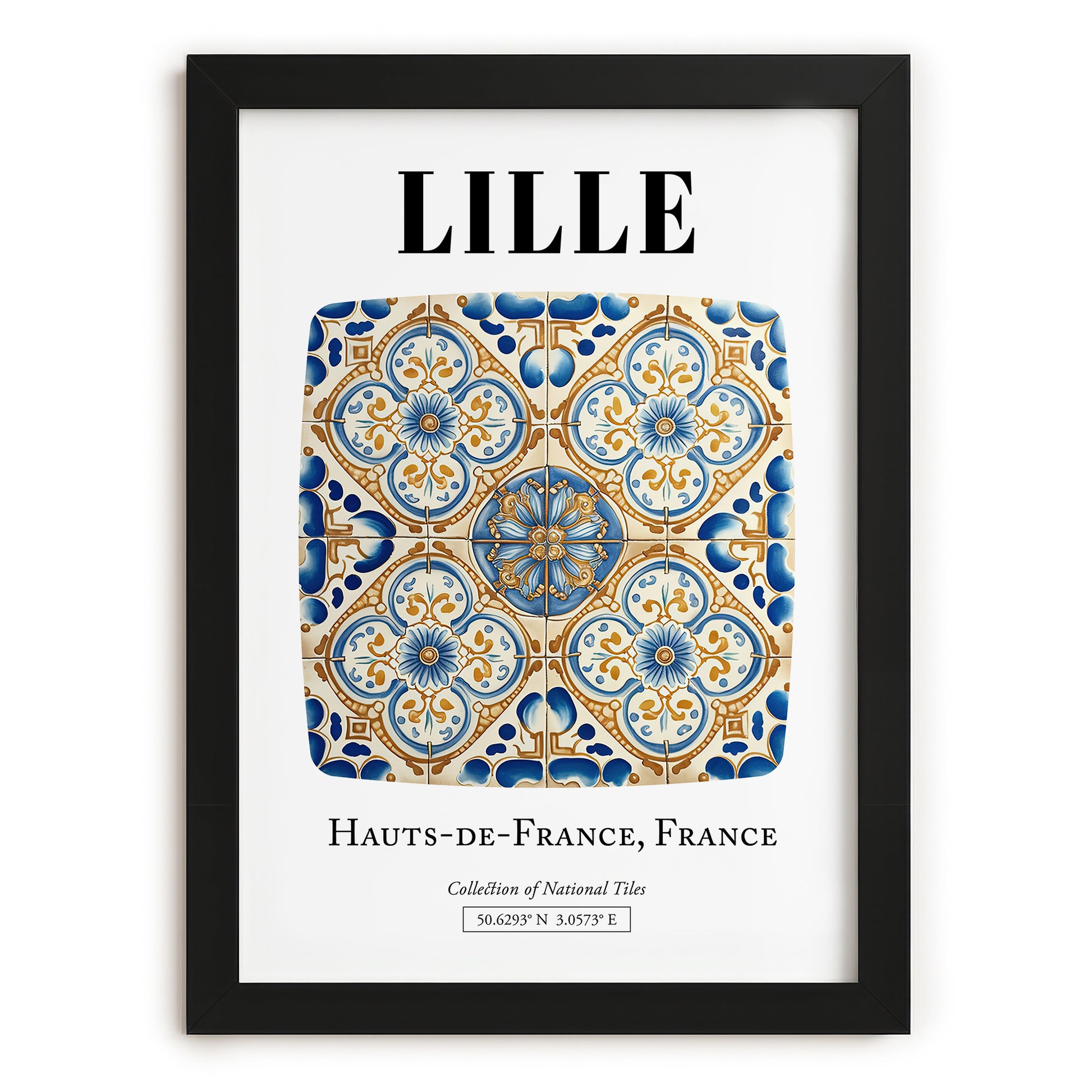 Lille, France – Travel Print, in sleek black frame
