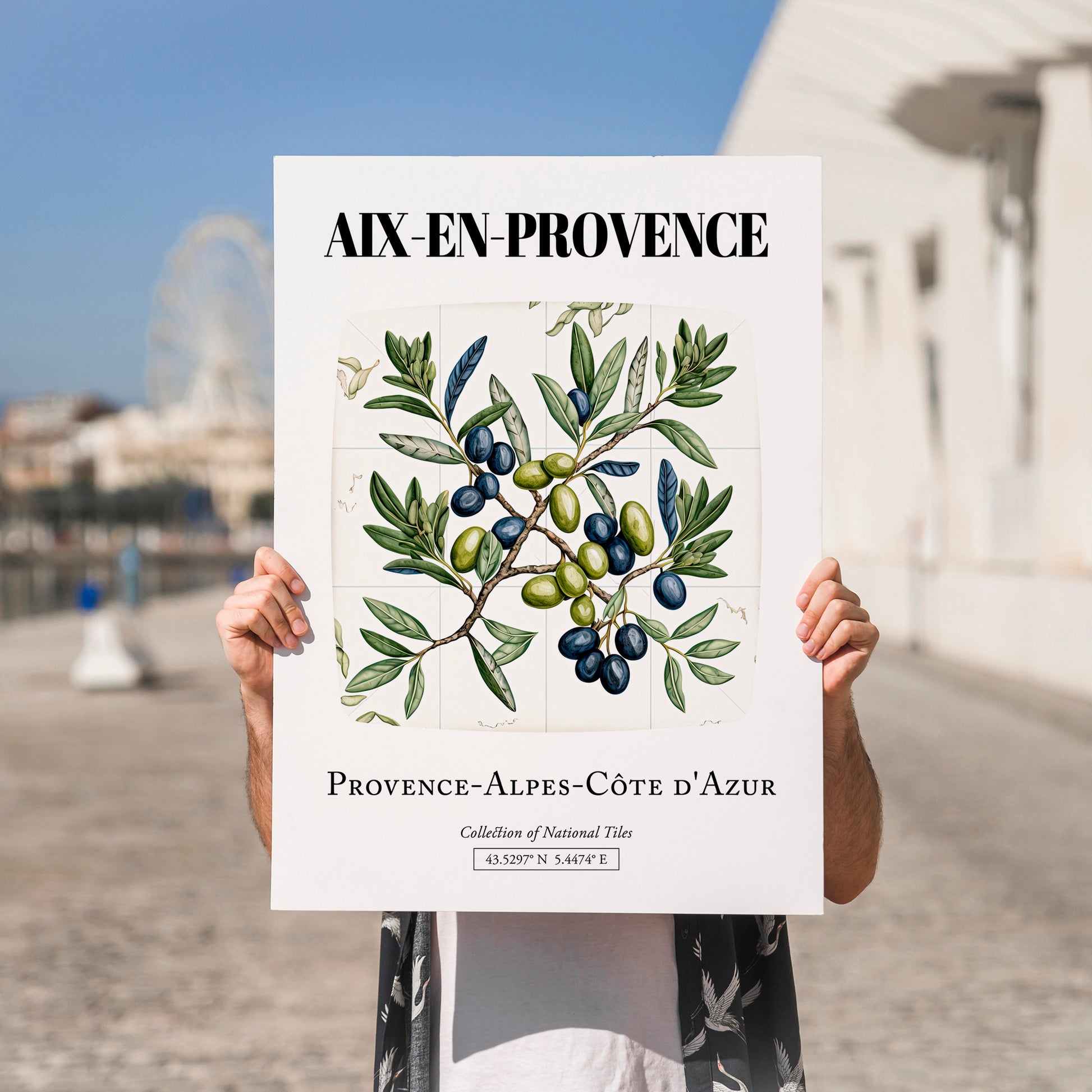 Aix-en-provence, France – Travel Wall Decor, no-text version framed in wood