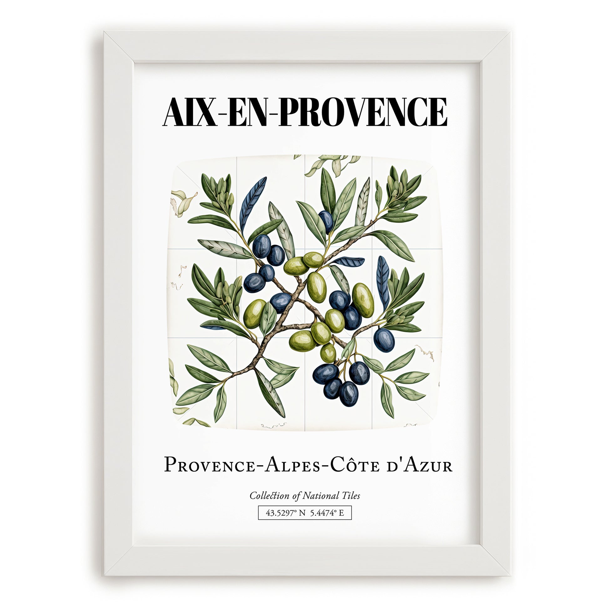 Aix-en-provence, France – Travel Wall Decor, placed in minimal white frame