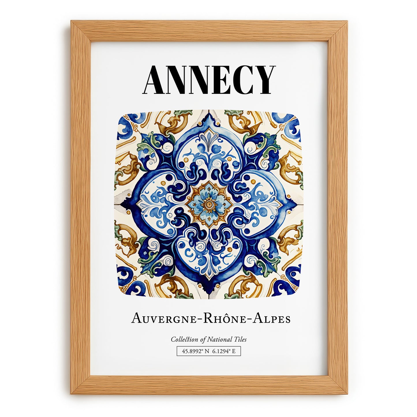 Annecy, France – Dream Destination Decor, set in oak frame