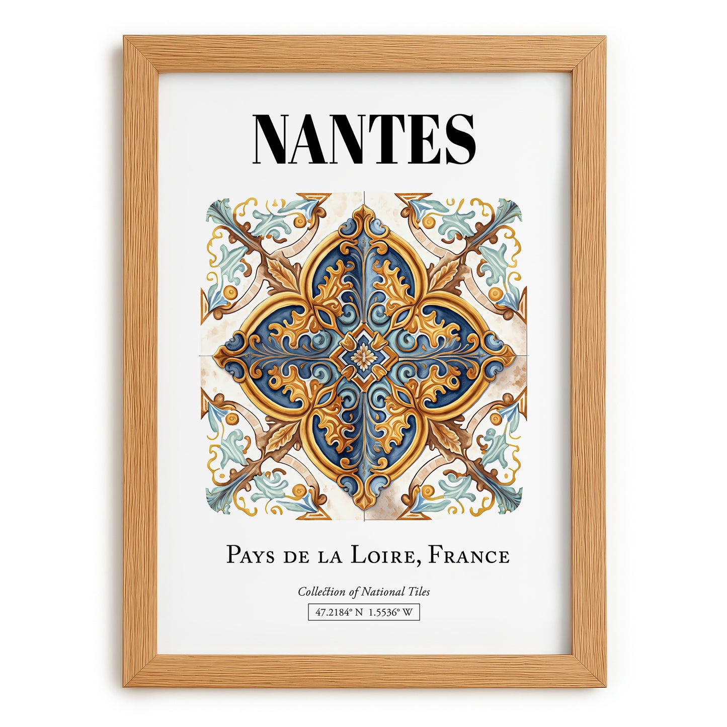 Nantes, France – Wanderlust Wall Decor, set in oak frame