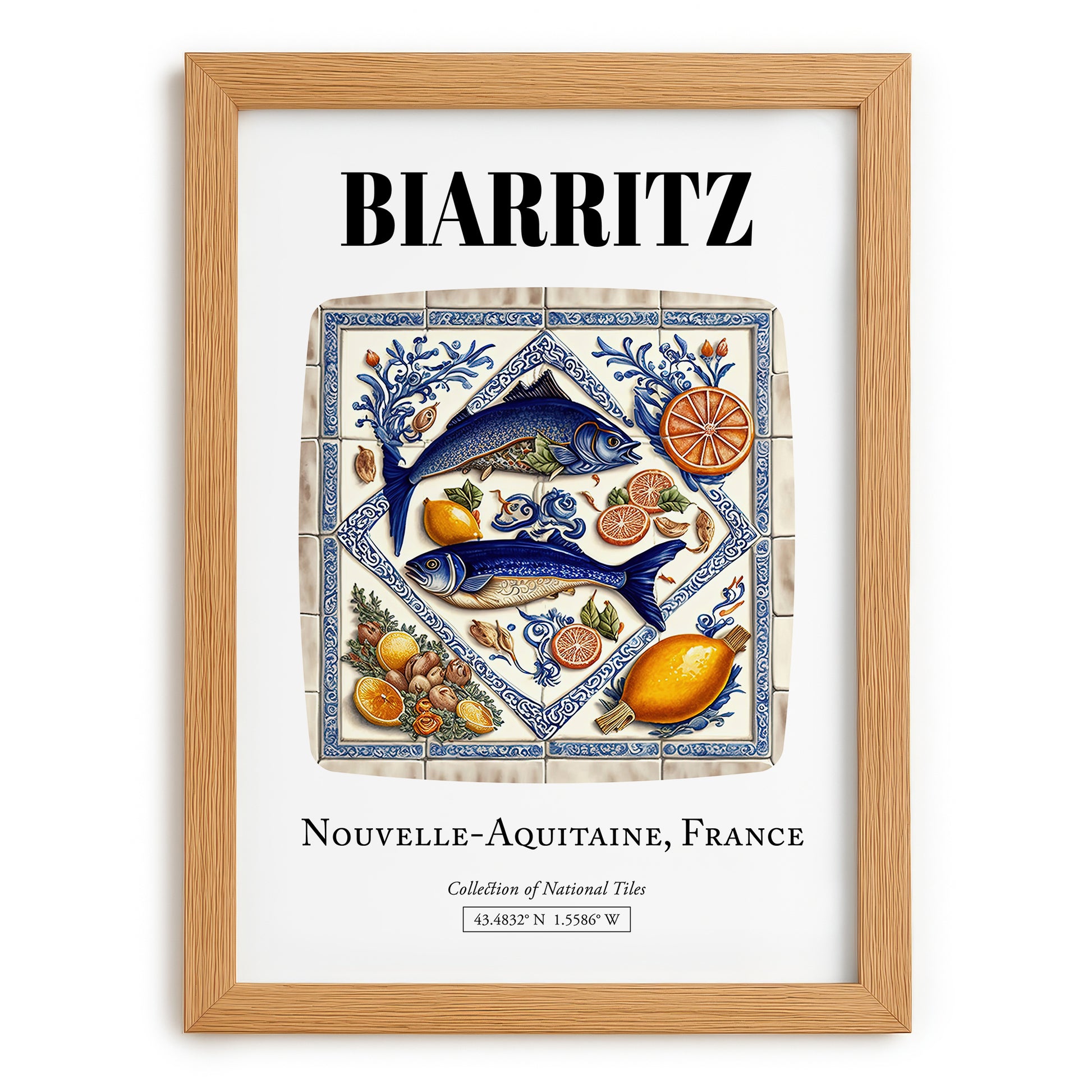Biarritz, France – Travel Wall Decor, set in oak frame