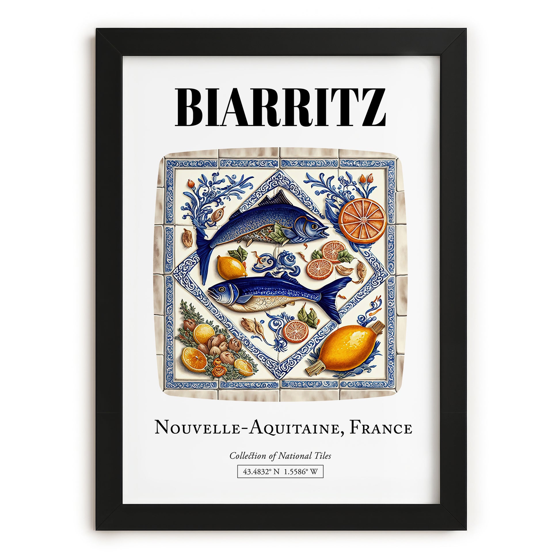 Biarritz, France – Travel Wall Decor, in sleek black frame