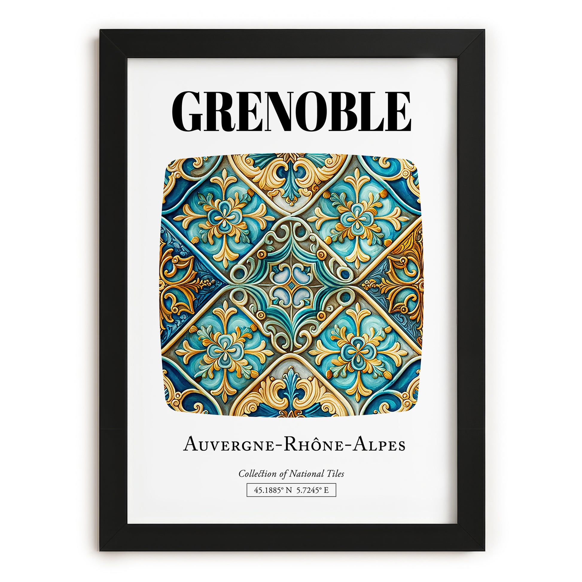 Grenoble, France – Travel Print, in sleek black frame