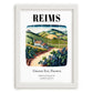 Reims, France – Historic Cities Art Print, placed in minimal white frame