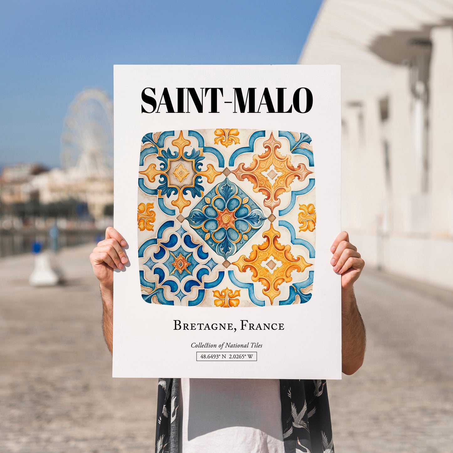 Saint-malo, France – Travel Wall Decor, no-text version framed in wood