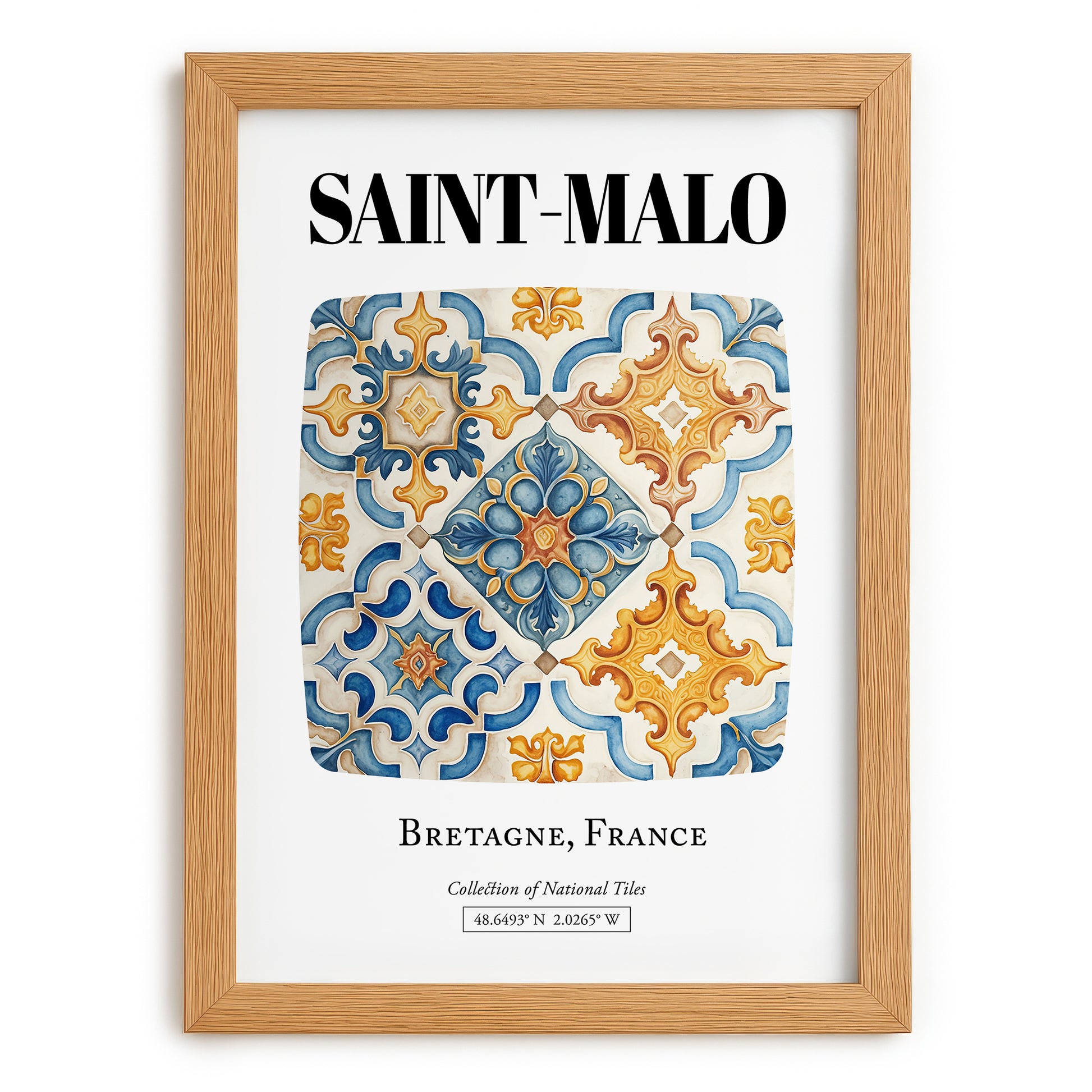 Saint-malo, France – Travel Wall Decor, set in oak frame