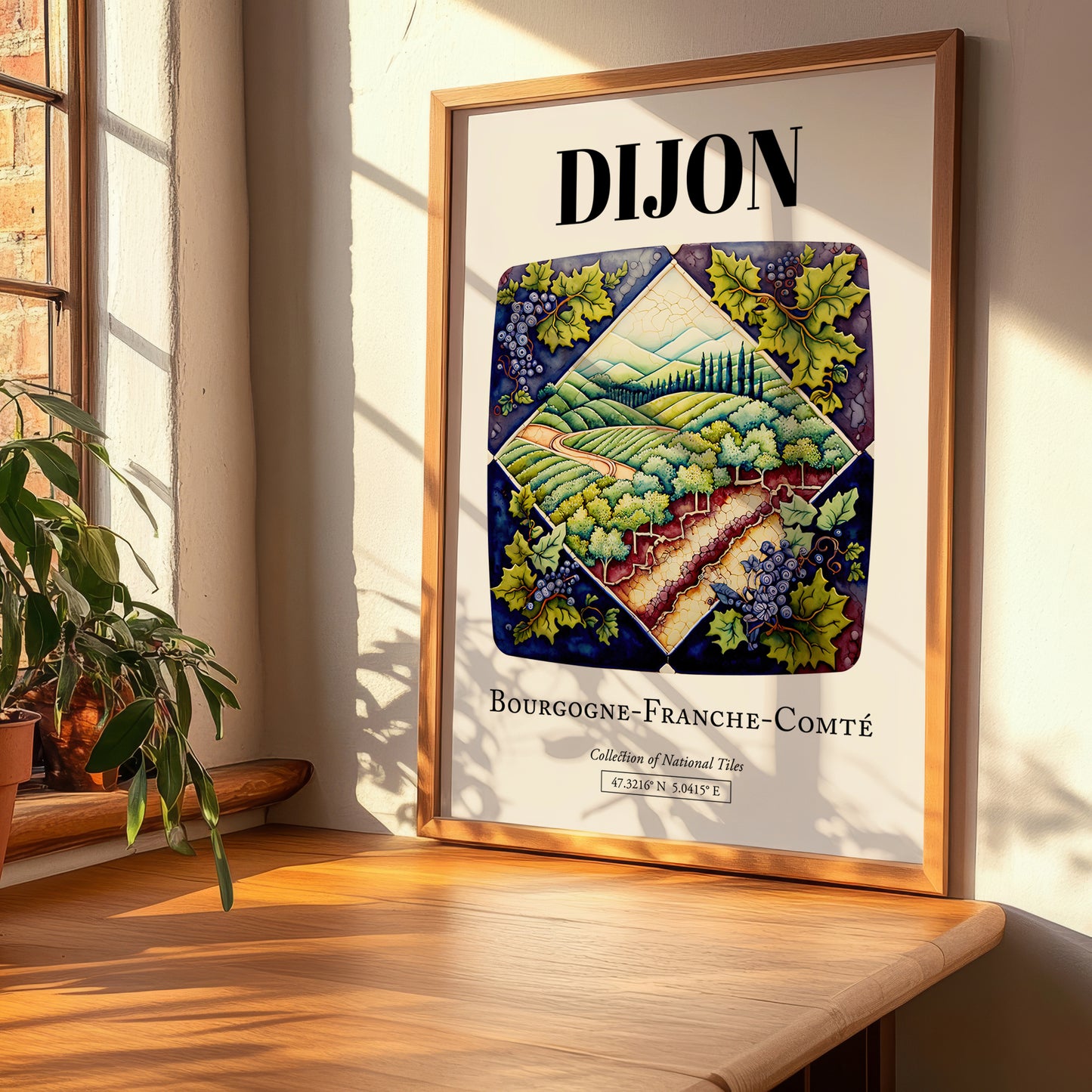 Dijon, France – Travel Poster, clean layout with no caption