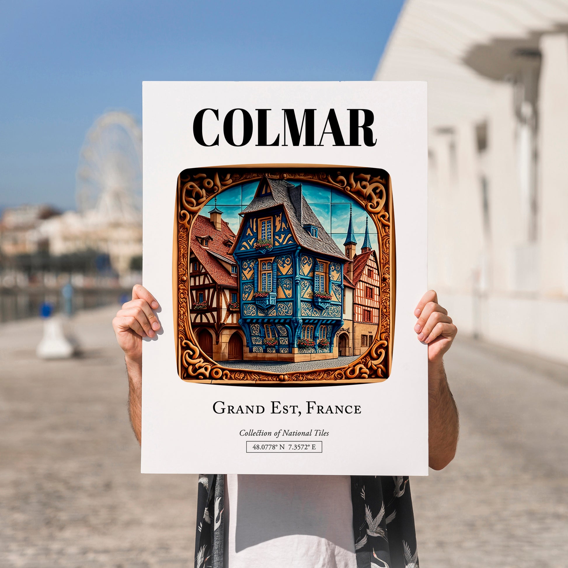 Colmar, France – Travel Wall Decor, no-text version framed in wood