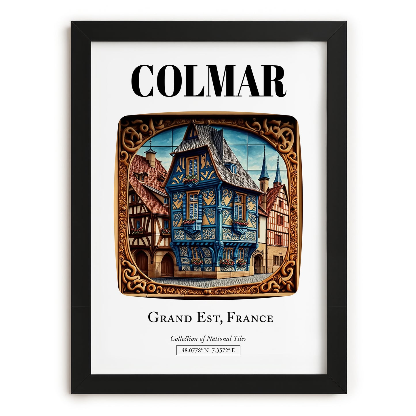 Colmar, France – Travel Wall Decor, in sleek black frame