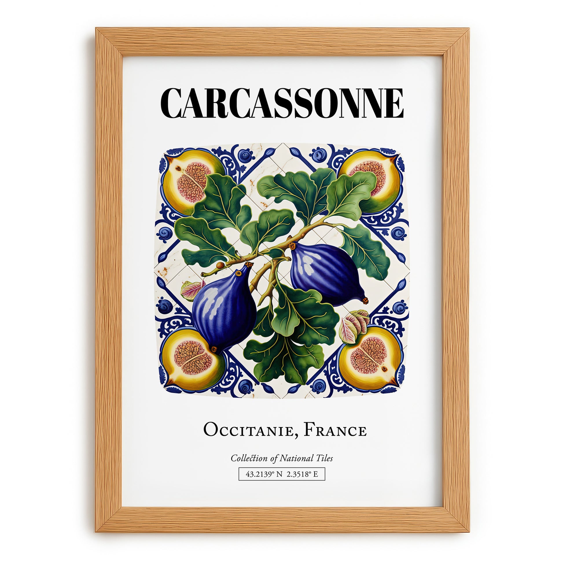 Carcassonne, France – Travel Print, set in oak frame