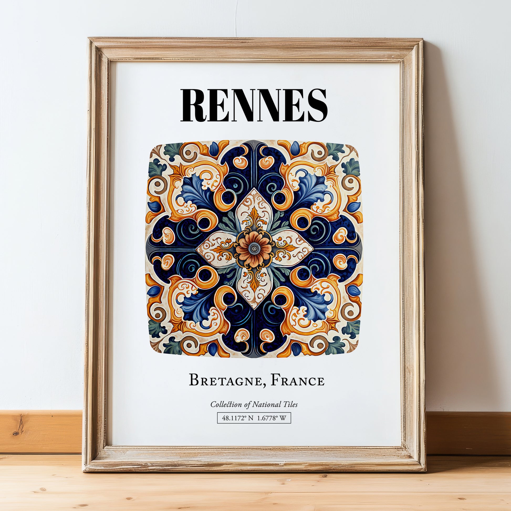 Rennes, France – National Pride Wall Decor, in wooden frame leaning on the floor