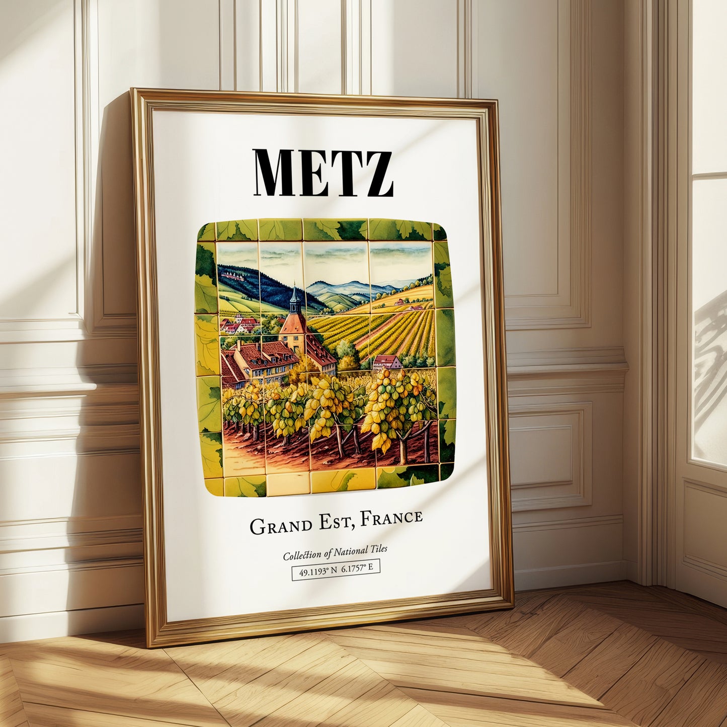 Metz, France – Travel Wall Art, styled in a charming Paris street view