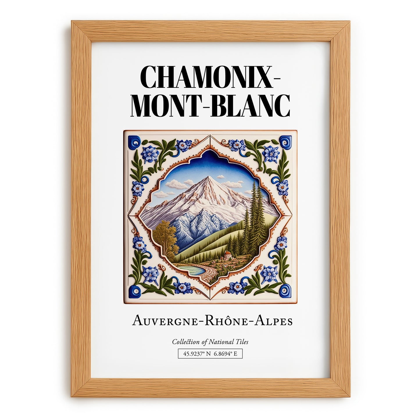 Chamonix-mont-blanc, France – Travel Wall Art, set in oak frame