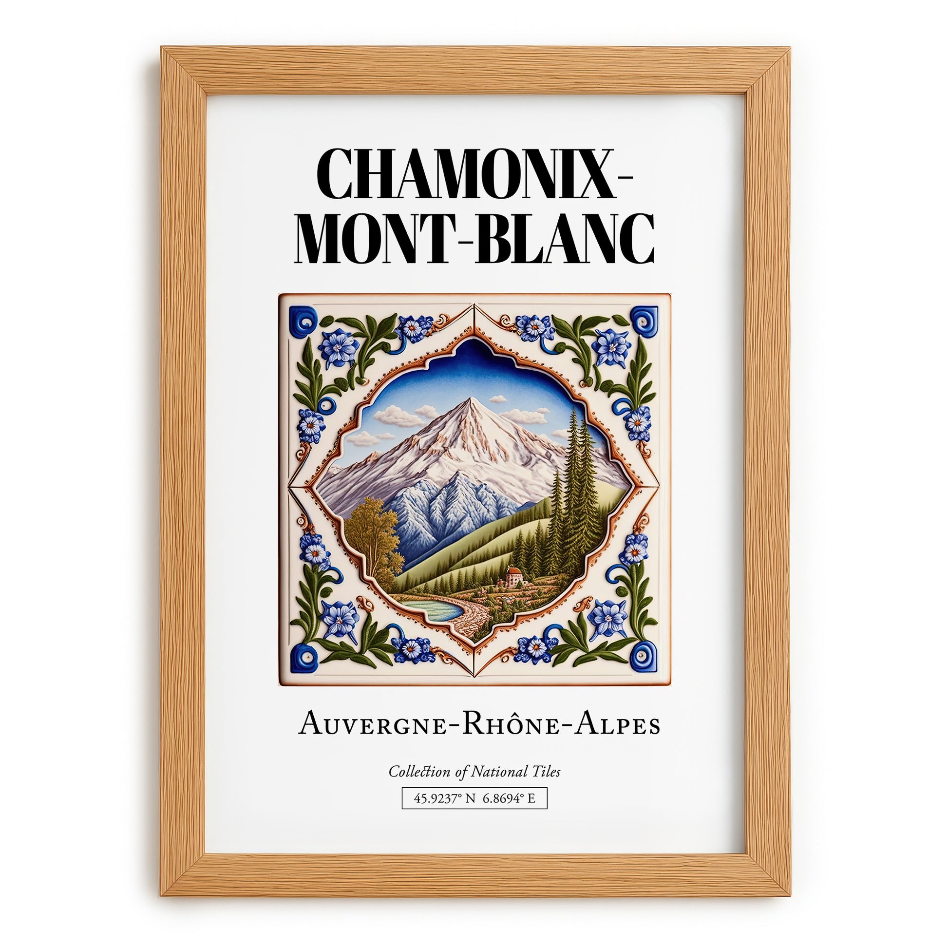 Chamonix-mont-blanc, France – Travel Wall Art, set in oak frame